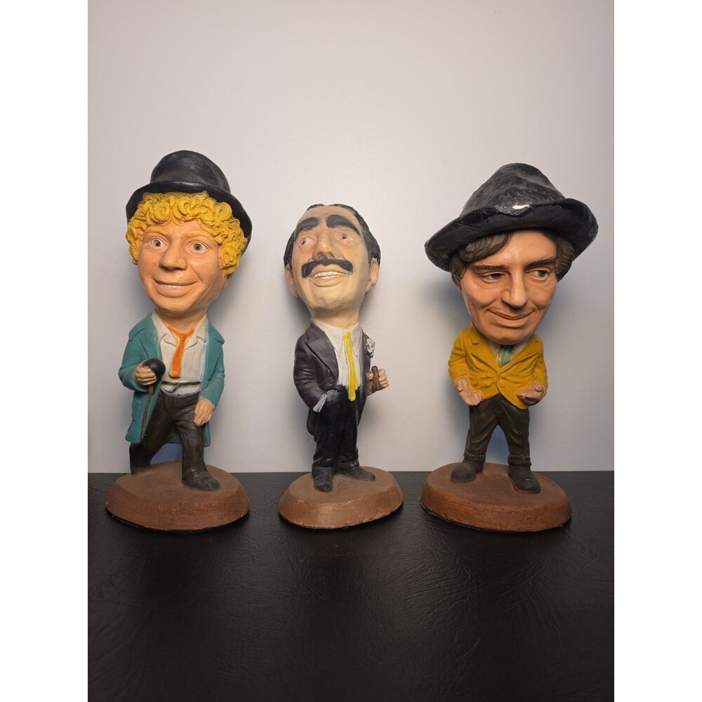 1973 ORIGINAL VINTAGE  ESCO CHALKWARE STATUE  MARX BROTHERS CHICO HARPO GROUCHO